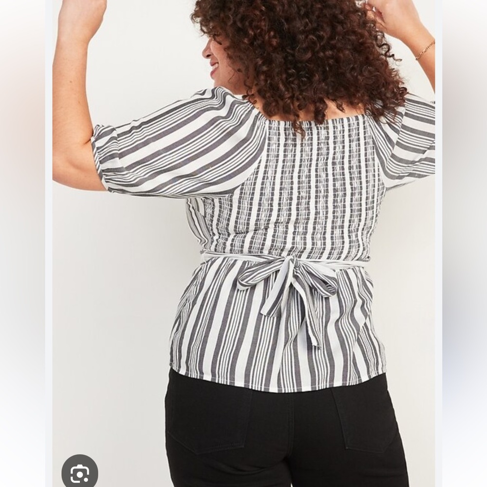 Old Navy Stripe Wrap Top